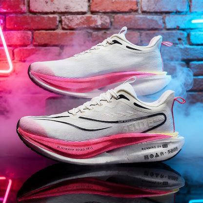 Air Cushion Carbon Plate Running Shoes Jogging Marathon Men Sports Breathable Lightweight Comfortable Nonskid Casual Sneakers