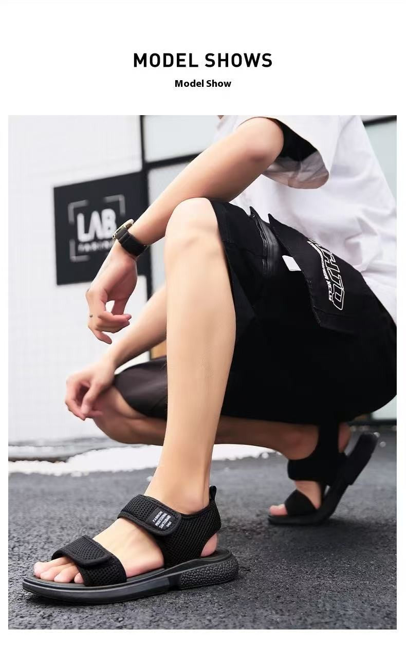 A Pair of Summer Non-Slip Men's Sandals, Casual Outdoor Soft-Soled Business Beach Shoes, Simple and Versatile Men's Shoes