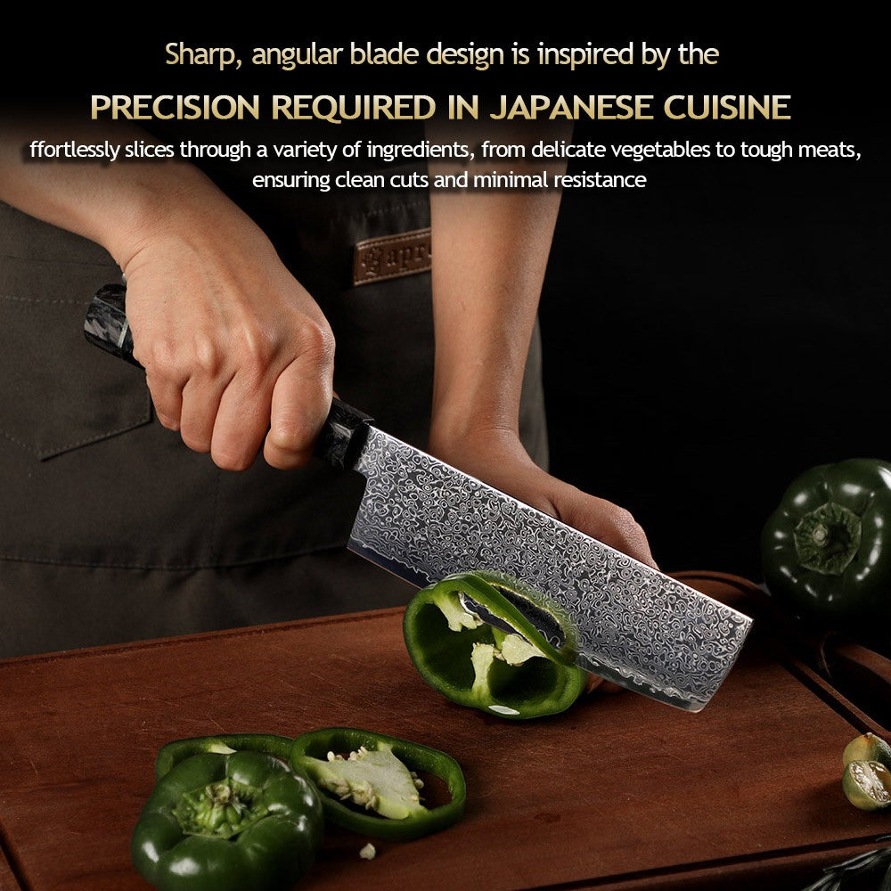 Professional 67-layer Damascus Japanese Kitchen Nakiri Gyuto Chef bread boning Knife Set Home kitchen tool with Carbon Fiber HD