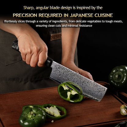 Professional 67-layer Damascus Japanese Kitchen Nakiri Gyuto Chef bread boning Knife Set Home kitchen tool with Carbon Fiber HD