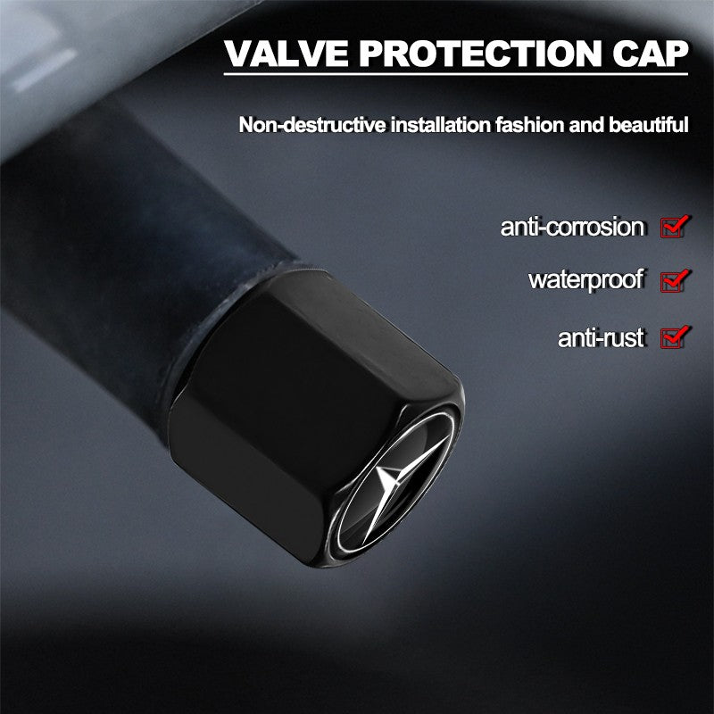 Car Wheel Tire Air Valve Caps with Keychain For Mercedes Benz A180 A200 W205 E63 AMG 2014 2015 W166 W246 W242 W176 W212