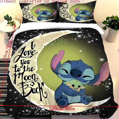 Stitch Duvet Cover Set for Children Cartoon Anime Comforter King Size Bedding Queen and Twin 3D Printed Quilt