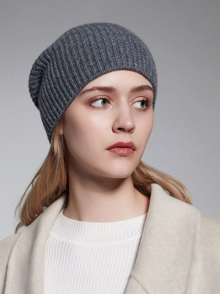 Pure Wool Beanies Stocking Caps Winter Women Men Knitted Bonnet Cap Hat Soild Colour Autumn Winter