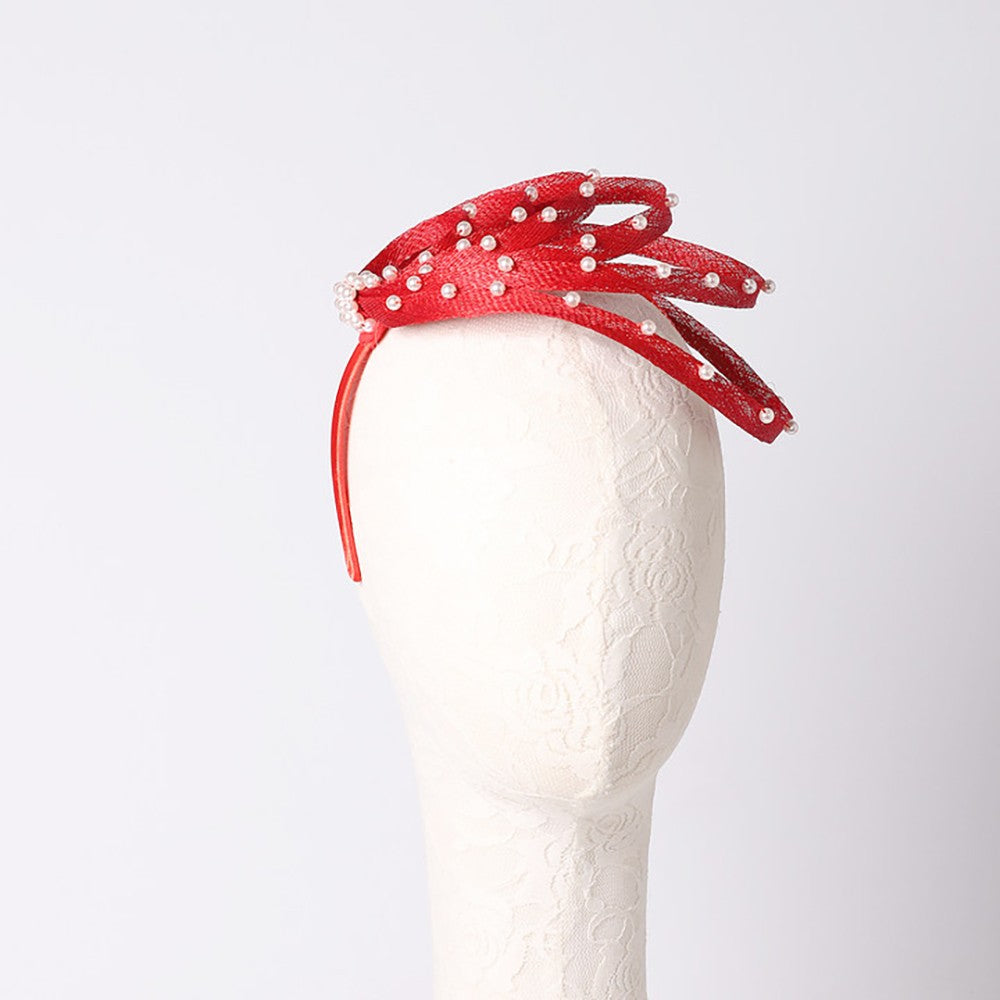 Fascinator Azul Royal com Pérolas Falsas - Elegante Toucado de Casamento, Chapéus Derby para Mulheres, Eventos de Coquetel, Chá e Igreja