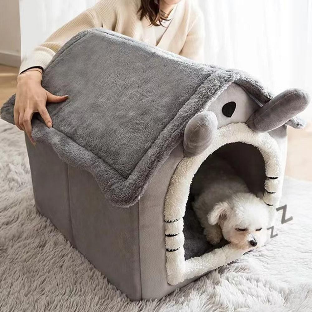 Casa Quente para Pets Engrossada Casa de Gatos e Cães Inverno Quente Universal para Todas as Estações Removível e Lavável Nova Fofa Confortável