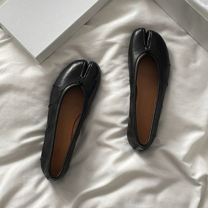 Fashion Soft Leather Split Toe Women Tabi Ballet Flats Spring Autumn Comfortable Walking Lazy Loafers Casual Girls Dance Shoes