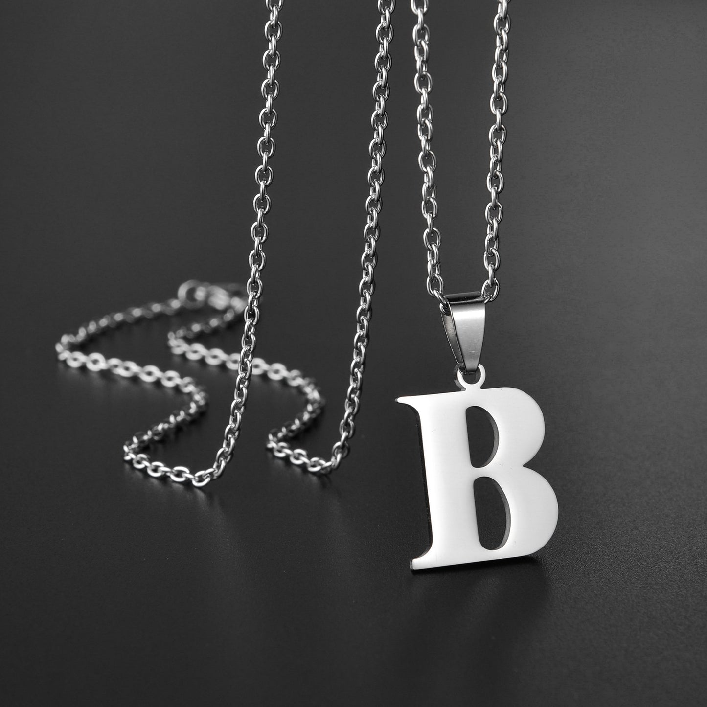 Colar de Aço Inoxidável com Pingente de Nome Letras A-Z do Alfabeto, Colares Minimalistas Iniciais para Homens e Mulheres, Presentes de Moda no Atacado