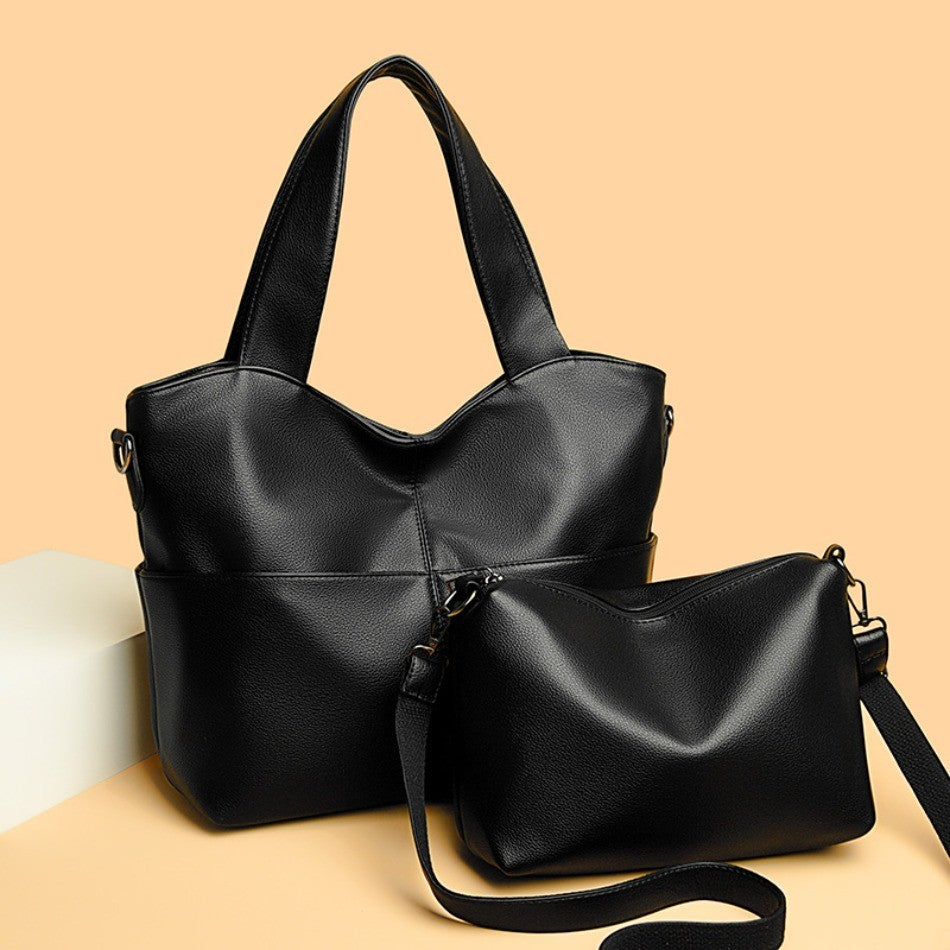 2 Sets Women Handbags Top Quality Pu Leather Luxury Large Capacity Tote Bag Ladies Crossbody Shoulder Bag Purses and HandbagsSac