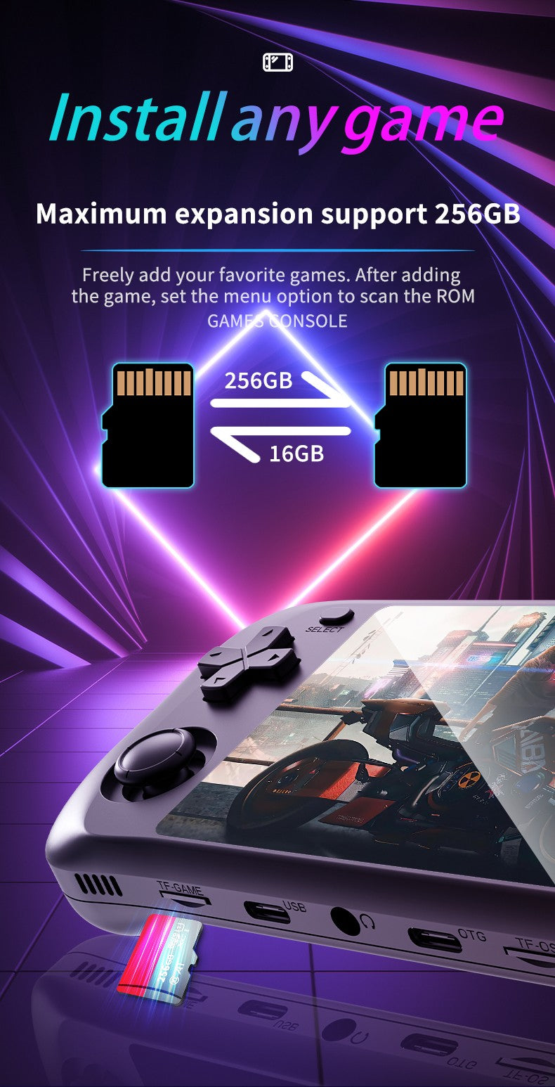Retro Gaming Console H36S 2026 Handheld Portable Player IPS HD Display 64GB 128GB Open Source OS Classic Games