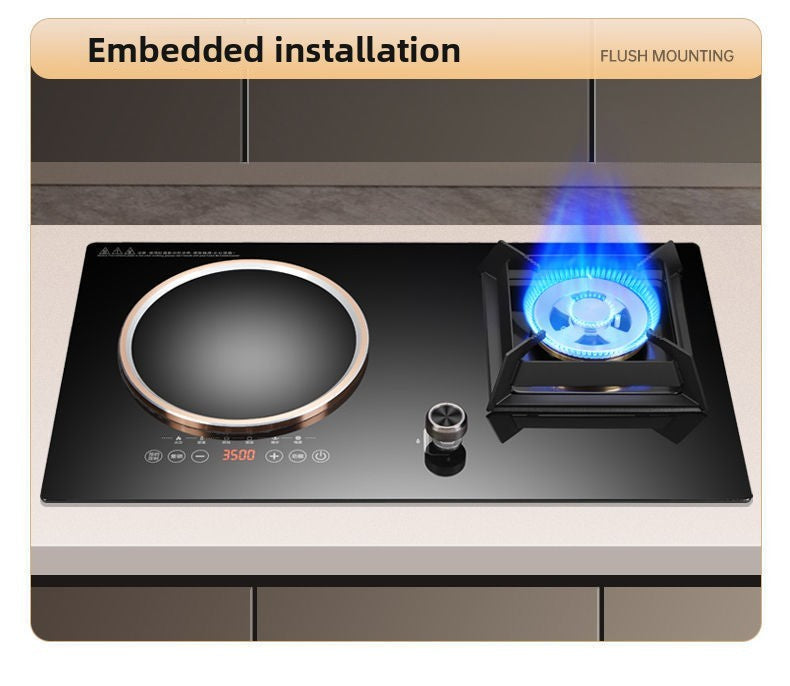 Dual Fuel 3500W Gas Electric Cooker Household Concave Induction Cooktop Class Energy Built-in Countertop Natural Gas Easy Table