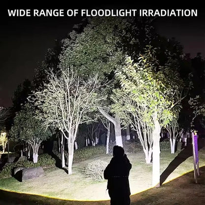 LED Camping Torch Flashlight High Power Rechargeable USB Spotlight Zoom Lantern Built-in Battery For Fishing Outdoor Waterproof