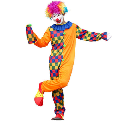 Adults Funny Clown  Costumes ,Joker Cosplay Suits for Men,Magician Performance Fancy Outfits?just Clothes,no Prop Wig/Mask/Shoes
