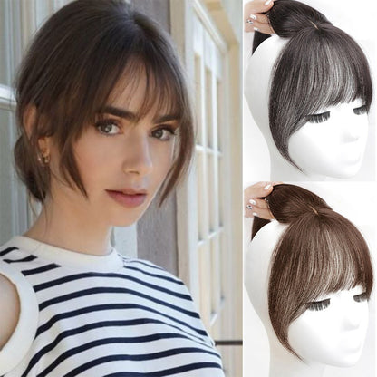 Synthetic Topper Hairpiece False Bang Clip-In Bangs Extension Natural Fake Fringe Invisible Clourse Hairpiece for Women
