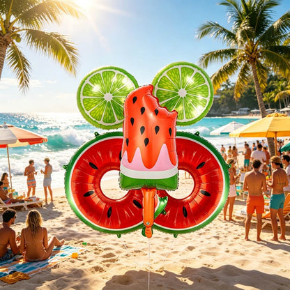 Tropical Balloon Hawaiian Balloons Fruit Watermelon Strawberry Orange Fruit Foil Balloon Birthday Party Pool Party Decorations