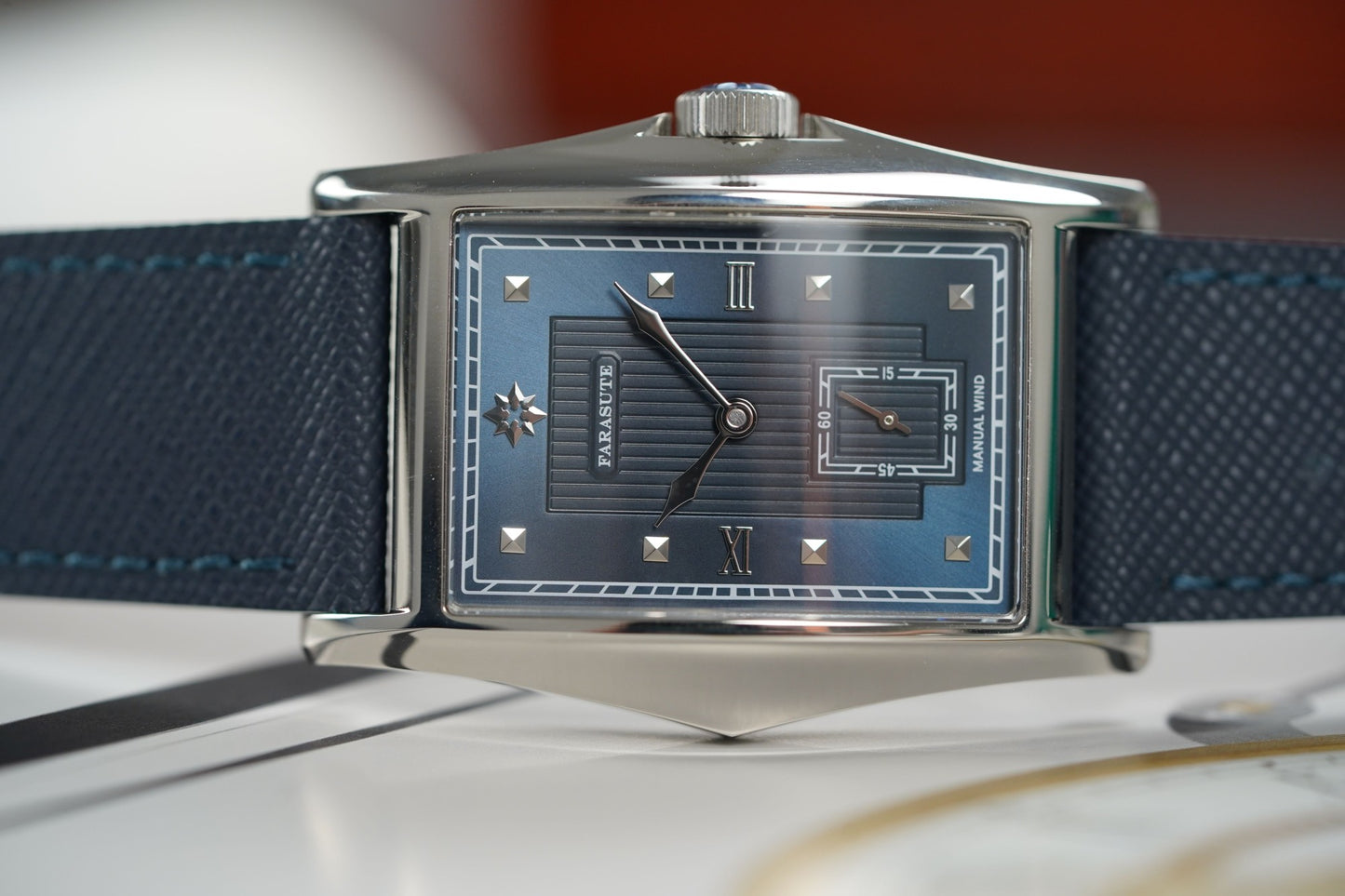 FARASUTE Creative Manual Square Customized Mechanical Movement Watch Men Luxury Sapphire Glass Small Second Wristwatches reloj