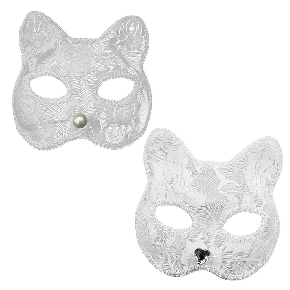 Cat Face Masquerade Mask Black White Lace Costume Accessories Costume Party Accessories Fun Prop Women Lace Mask Cosplay Event