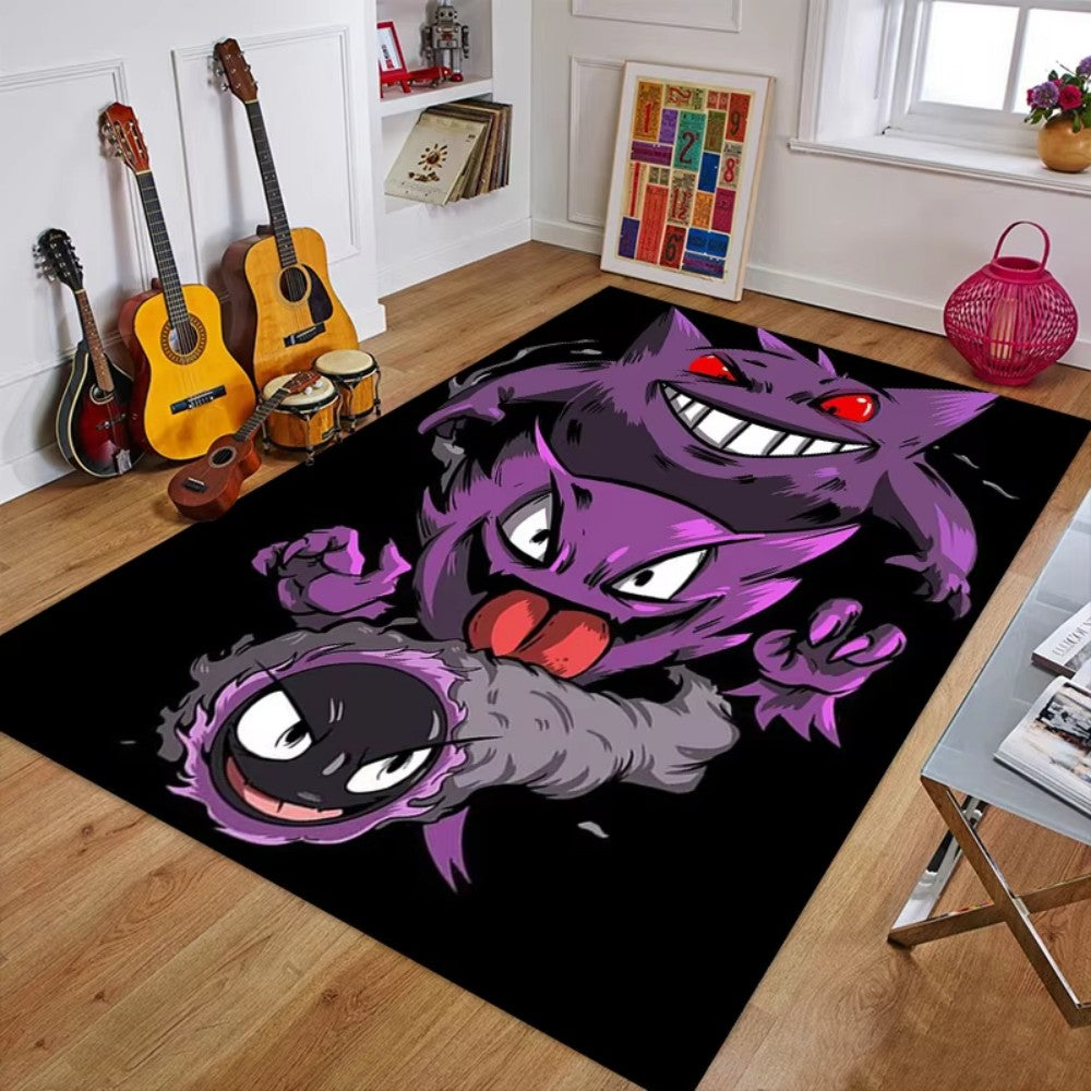 MINISO Creative Gengar Pokemon Anime Carpet for Living Room Bedroom Kids NonSlip  Playmat Balcony Lounge Sofa Rug Gift Idel