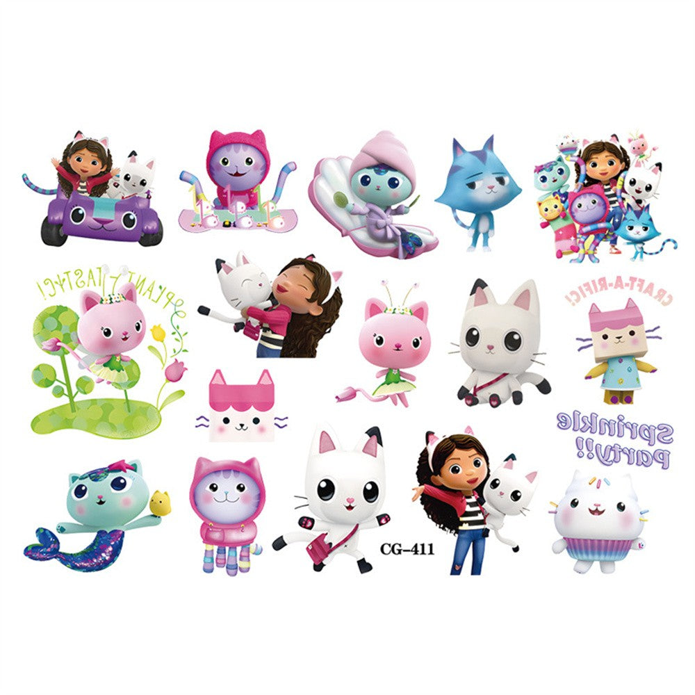 Gabby Dollhouse Child Tattoo Sticker Anime Cartoons Tattoo Stickers Temporary Tattoos Waterproof The Tattoo Art Tatoo Cosplay