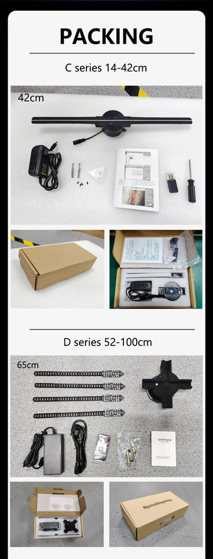 Hologram 3D Ventilador Fan Advertising Display Luces Led light Sign Holographic Player Support Images Video Draw Audiences