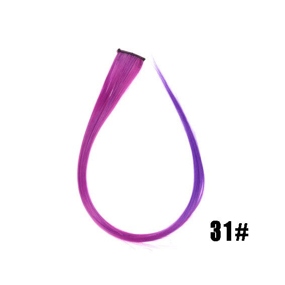 Mega Hair Tic Tac Sintético 55 cm Longo Colorido Liso Peças de Cabelo Sintéticas para Uso Diário Festas