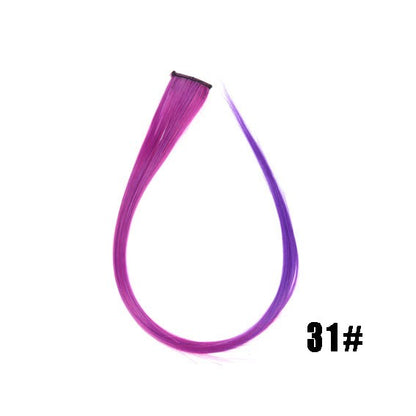 Mega Hair Tic Tac Sintético 55 cm Longo Colorido Liso Peças de Cabelo Sintéticas para Uso Diário Festas