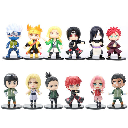 12 pçs/conjunto Anime Naruto Shippuden Hinata Sasuke Itachi Kakashi Gaara figura de anime Q versão PVC figuras brinquedos bonecas presente para crianças