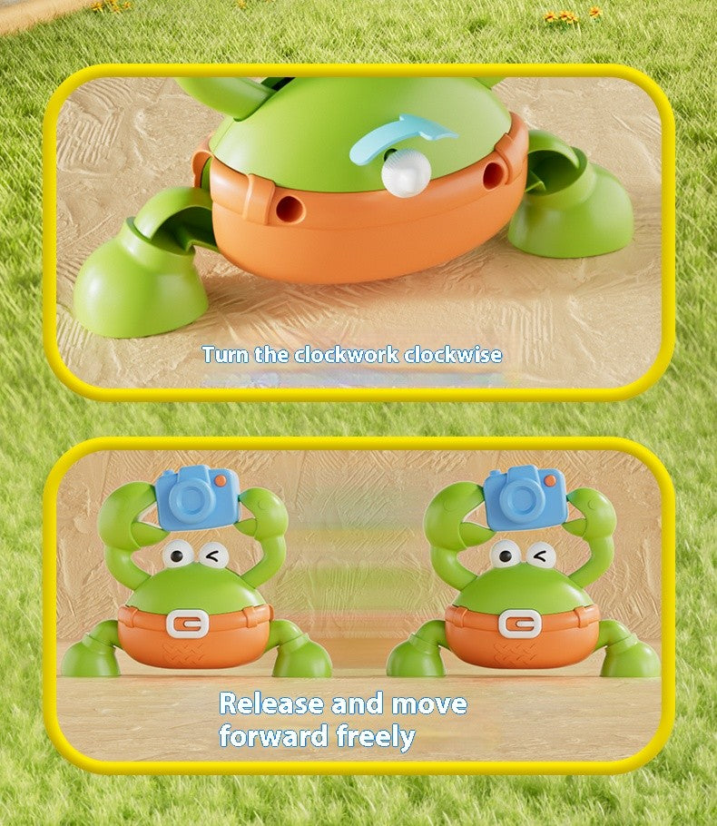 Children's Fun Crab Toys with Camera Toys Simulation Crab Crawling Baby Crawling Chain Toys Toddler Interactive Montessori Toys