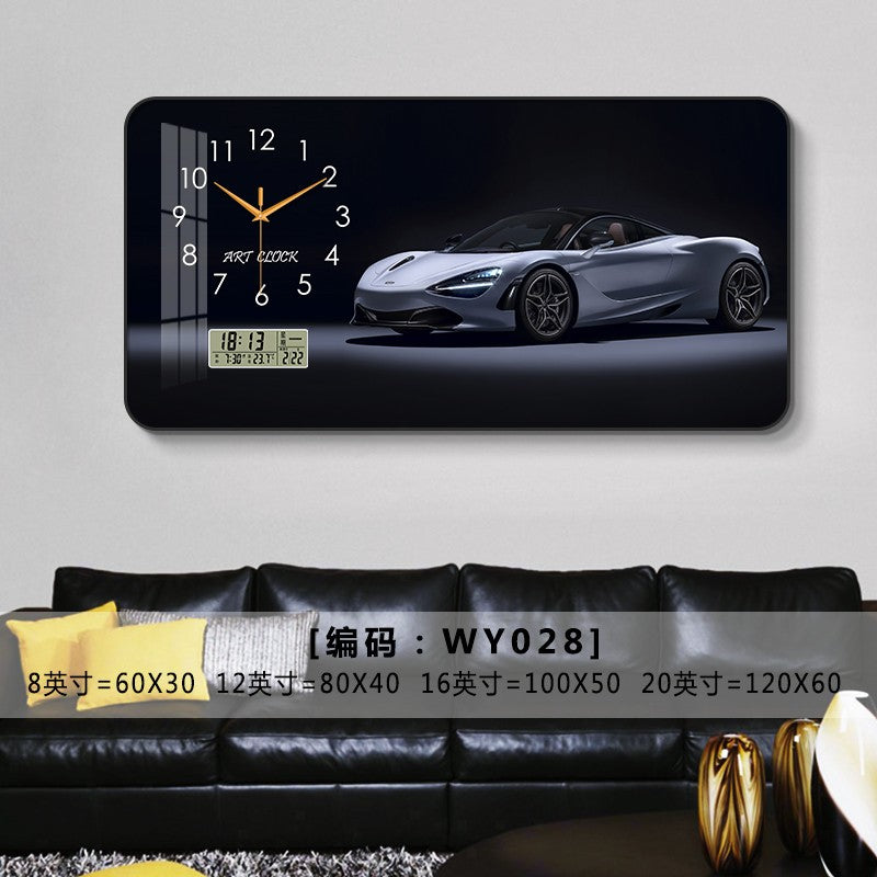 Car Clock Living Room Creative E-sports Room Silent Clock Auto Repair Beauty Shop Personality Art Decorative Painting Wall Clock