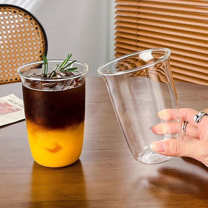 Copos de café gelado Copo de vidro estético Garrafa de água Copos para beber Utensílios de mesa decorativos Caneca de café gelado Copo de coquetel
