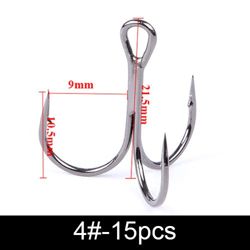 FTK Anzol de Pesca Bass com Três Pontas e Suporte para Isca, Suporte para Isca, Anzol de Isca, Conjunto de Anzóis de Manivela para Amarração de Mosca, Água Salgada, Anzol de Agulha para Pesca