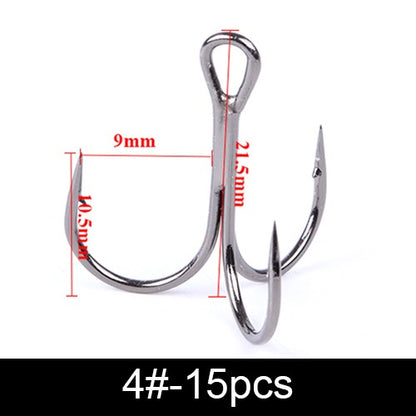 FTK Anzol de Pesca Bass com Três Pontas e Suporte para Isca, Suporte para Isca, Anzol de Isca, Conjunto de Anzóis de Manivela para Amarração de Mosca, Água Salgada, Anzol de Agulha para Pesca
