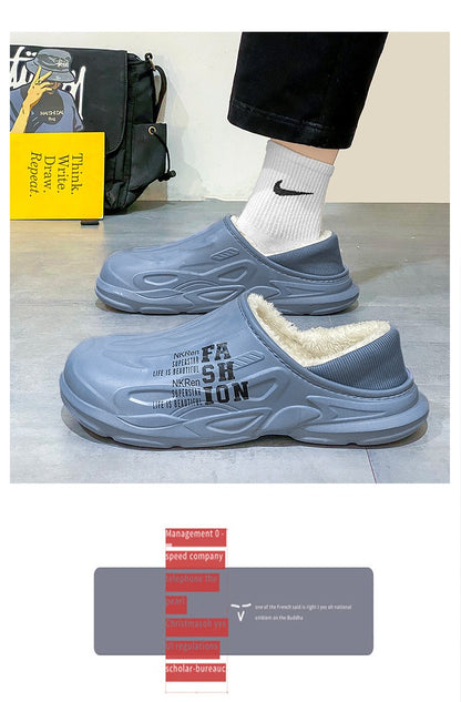 Winter Warm Sandals Women&Men Shoes Indoor Outdoor Slides Cotton Pantoffels Casual Clogs Fur Easy On Off House Floor Slippers