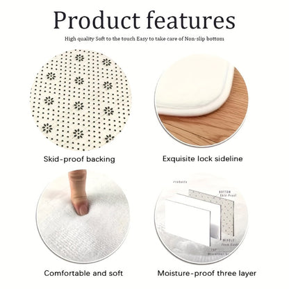 VIKAMA Luxurious Christmas Eve Flannel Floor Mat For Living Room Sofa Carpet Anti-Slip And Stain-Resistant Home Decoration