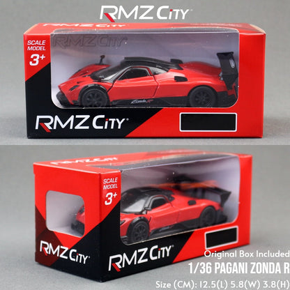 1/36 Pagani Zonda R Super Sport Racing RMZ CiTY 5'' Toy Car Model for Children Diecast Miniature Collection Gift For Boys Kid