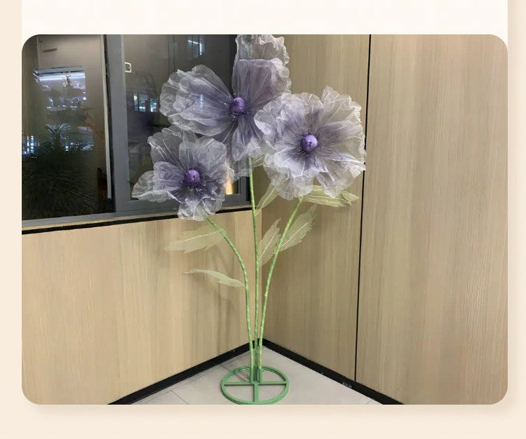 190cm Artificial Flowers Wedding Decor Props Road Lead Flower Silk Yarn Flower Poppy Window Display Garden Decoration Home Decor