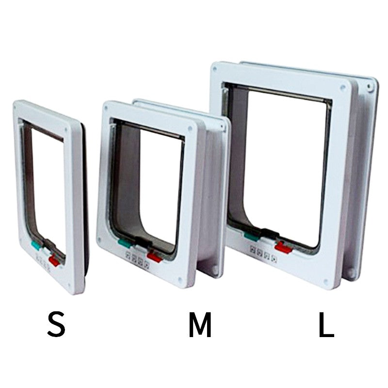 Porta de Passagem para Cães e Gatos com Fechadura de Segurança de 4 Vias, Porta de Passagem para Cães, Gatos, Gatinhos, Plástico ABS, Kit de Porta Pequena para Animais de Estimação, Portas de Passagem para Cães e Gatos