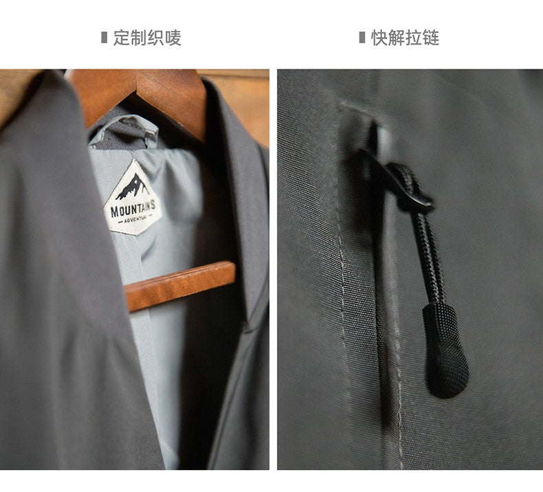 Maden Workwear American Casual Collarless Suit Jacket Men's Versatile Jacket Commuter Suit Top