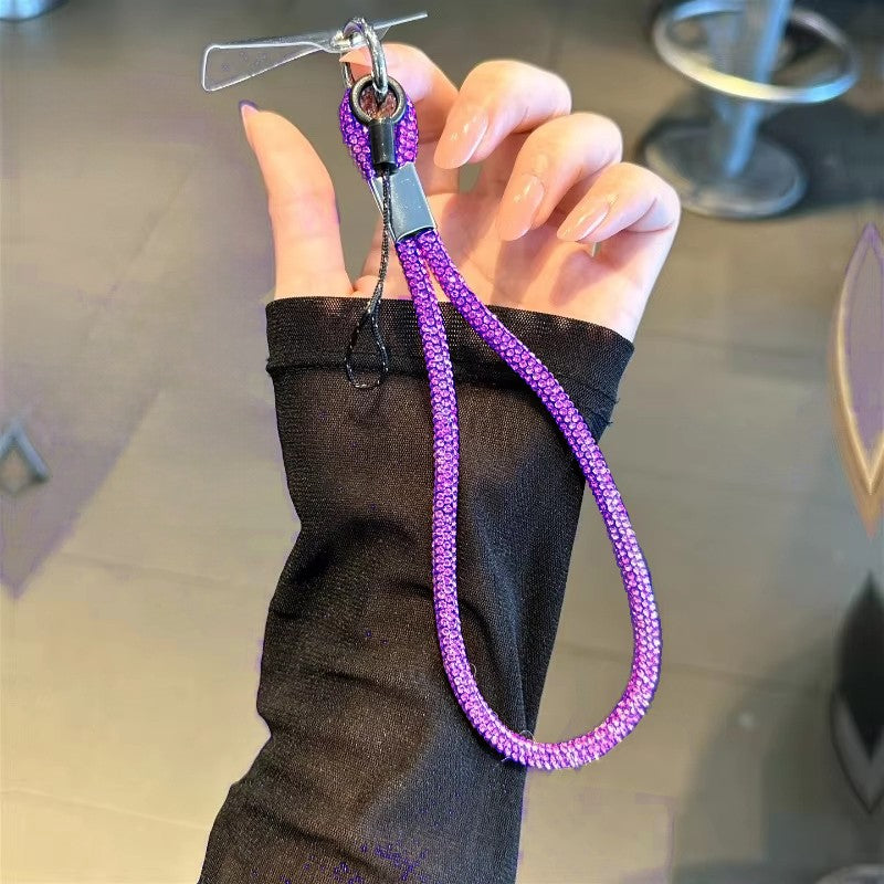 INS Glitter Phone Lanyard Phone Crystal Wrist Straps Keychain Anti-lost Rope For iPhone 16 Samsung Universal Bling Hanging Cord
