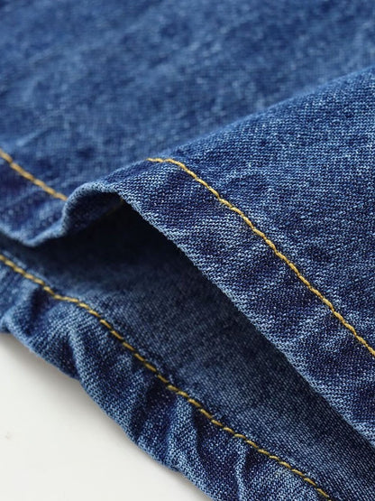 DiYiG  WOMAN 2024 Autumn and Winter New Fashion Lazy Style Denim Shirt Chic Doll Collar Button Versatile Top Blouses Mujer