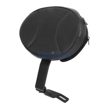 Motorcycle Adjustable Driver Rider Backrest Plug In Sissy Bar Seat Cushion Moto Pad For Harley Fatboy Heritage Softail 2007-2017