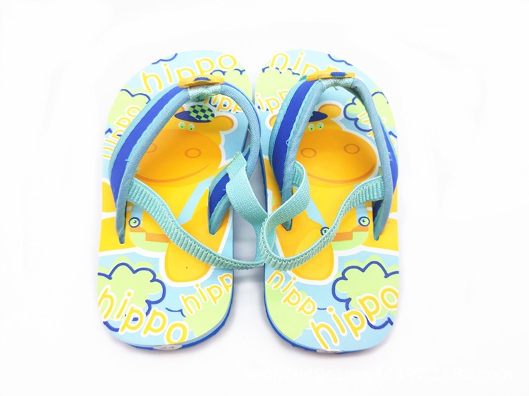 2025 Summer Children Cute Cartoon Animal Slippers Beach Shoes Kids Flip Flops Elastic Band Anti-slip Sandals Boys Girls Slippers