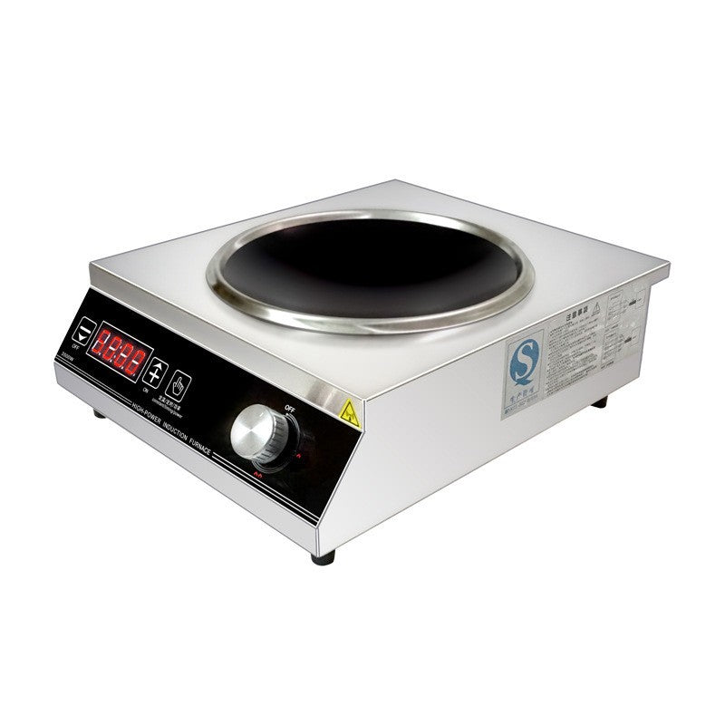 Fogão de Indução Comercial 3500W Placa Elétrica Côncava Máquina de Cozinhar de Alta Potência Fogão de Indução para Restaurantes de Fritura