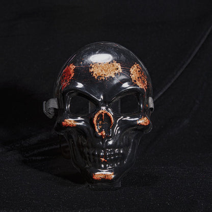 New White Ghost Head Skull Mask Halloween Horror Gold and Silver Mask Horror Smiley Cold Light Sticker Line Mask