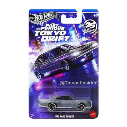 Hot Wheels Fast & Furious Silver Series Tokyo Drift Set 2025 Die-Cast Model Cars Nissan Chevrolet 1/64 Scale Collectible Toys