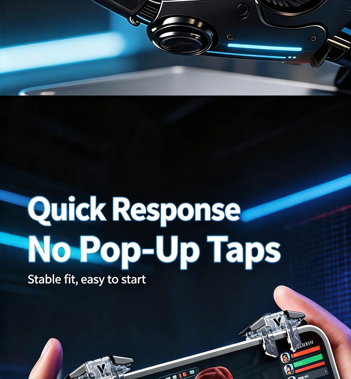 NEW Six Fingers Linkage Gamepad Mobile PUBG Game Trigger L1 R1 ABS Body Alloy Key Mechanical Buttons for 6.0-14.0mm Smart Phone