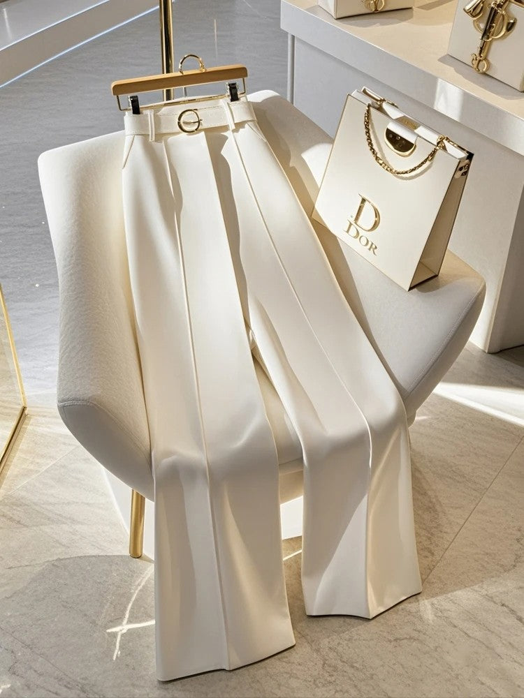 Faionable High Waist Wide Leg Casual Pants Women's Spring Autumn New Sle High Sensation Straight Tube Pants Trendy