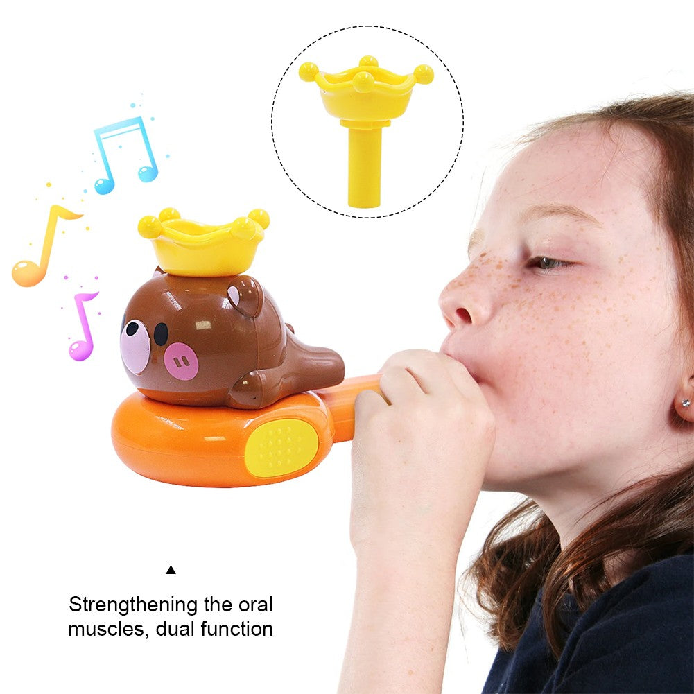 Cute Animal Whale Baby Whistle Bear Whistling for Kid Early Learning Musical Instruments Toys for Toddlers 1-3 Gift
