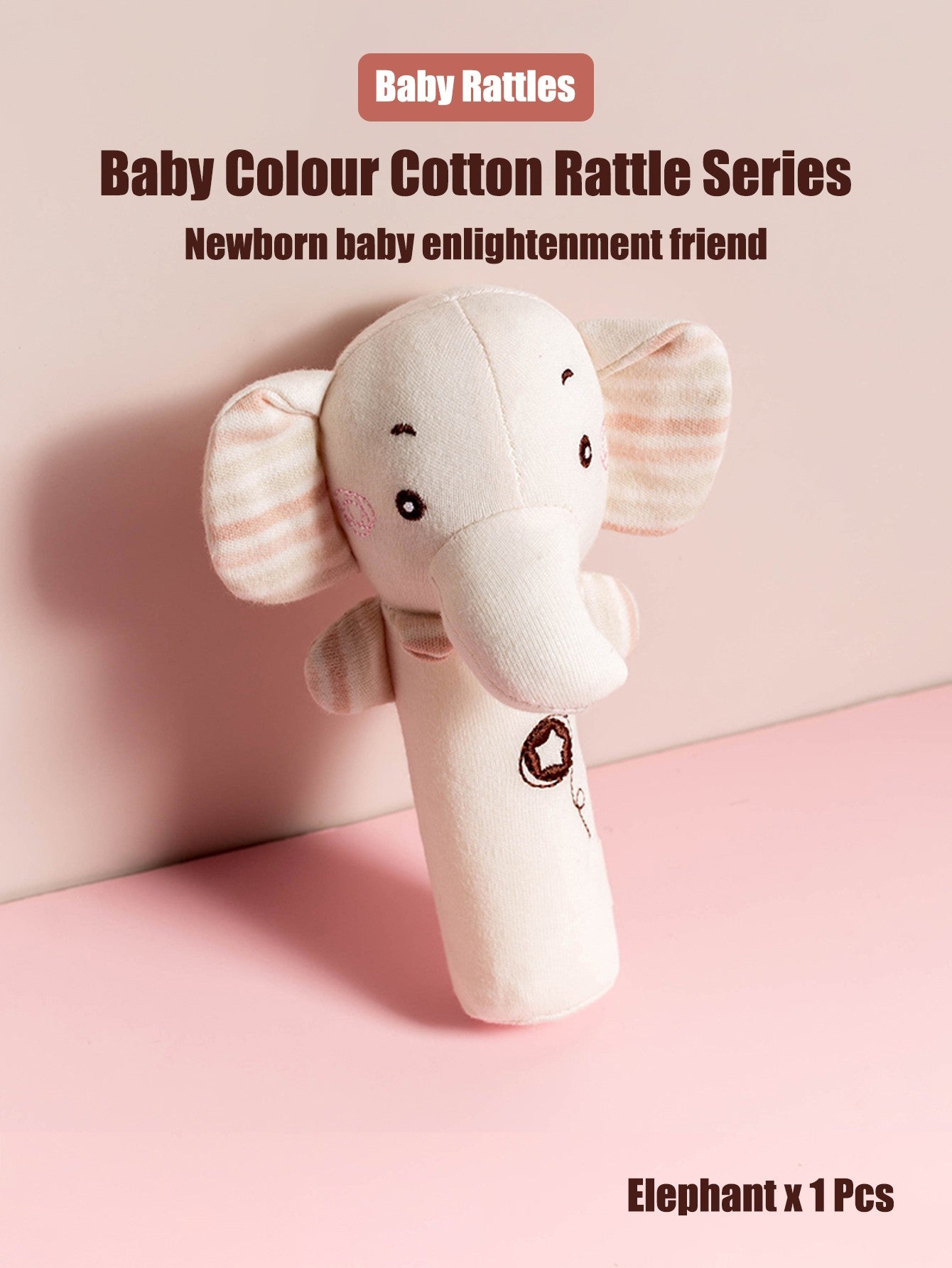 1PCS 0-6 months Baby Hand Shaker Newborn Comfort Toy Baby 0-1 Year Old Toy Baby Stick and Round Rattle