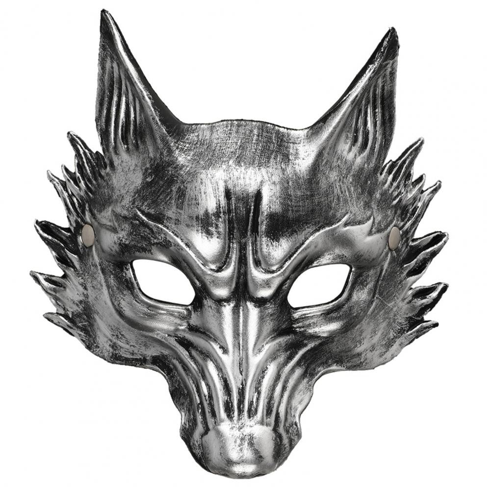 Breathable Foam Masks for Parties Wolf Mask for Halloween Black Gold Wolf Halloween Mask 3d Pu Foam Cosplay Headpiece