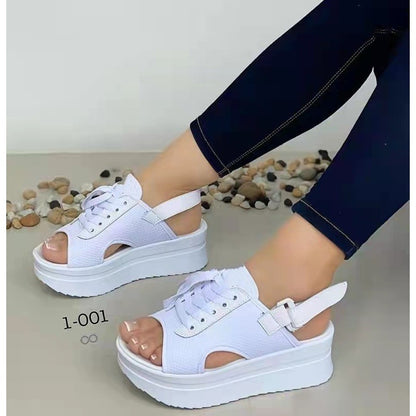New Fashion Women's Open Toe Flats Casual Platform Sandals Comfortable Designer Elevated Sandals for Women Zapatos De Mujer